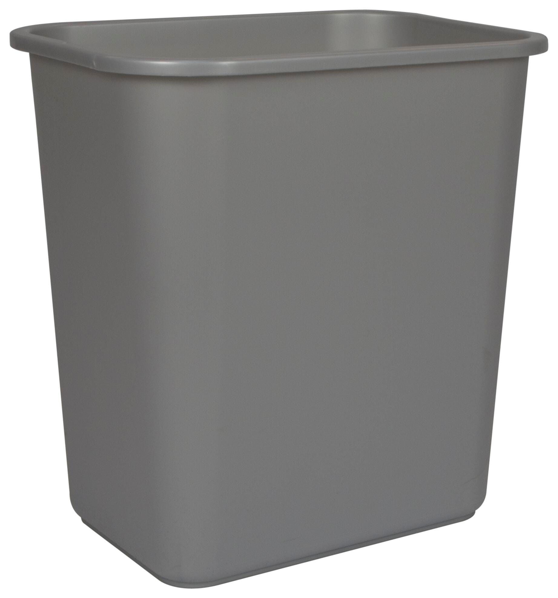 School Smart Indoor Waste Basket, 28 Quart, Gray 2003504
